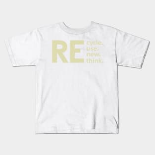 recycle reuse renew rethink (Green) Kids T-Shirt